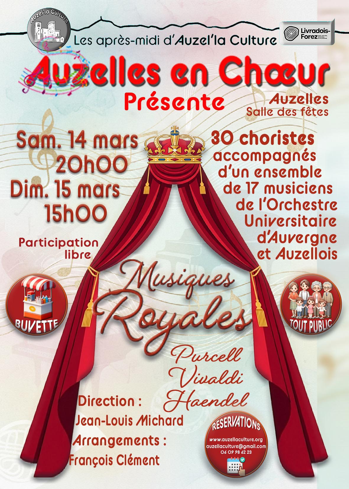 Affiche Musiques Royales - Auzelles en Choeur